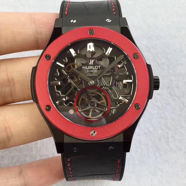 TF공장 위블로 클래식퓨전 스켈레톤 페이크투어빌론 PVD 레드베젤 HUBLOT Classic Fusion Skeleton Fake Tourbillon PVD&Red Bezel