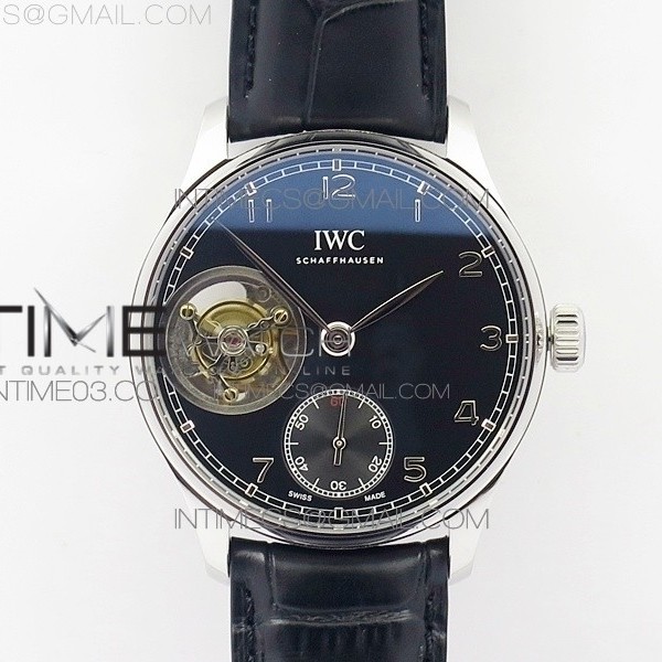 ZF공장 IWC 포르투기저 투어빌론 IW5463 스틸 블랙다이얼 가죽스트랩 IWC PORTUGUESE TOURBILLON IW5463 SS BLACK DIAL ON BLACK LEATHER STRAP