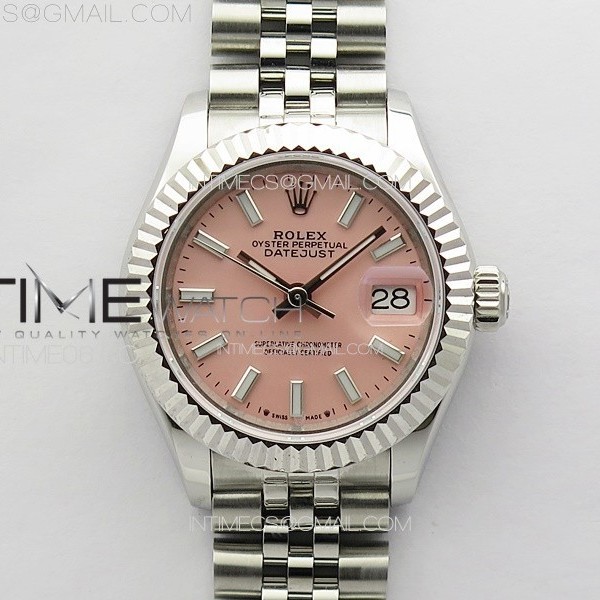 APS공장 롤렉스 레이디 데이저스트 28 스틸 핑크바다이얼 플루티드베젤 쥬빌레브레이슬릿 Datejust 28mm 279179 SS APSF Best Edition Pink Dial Sticks Markers on SS Jubilee Bracelet NH05