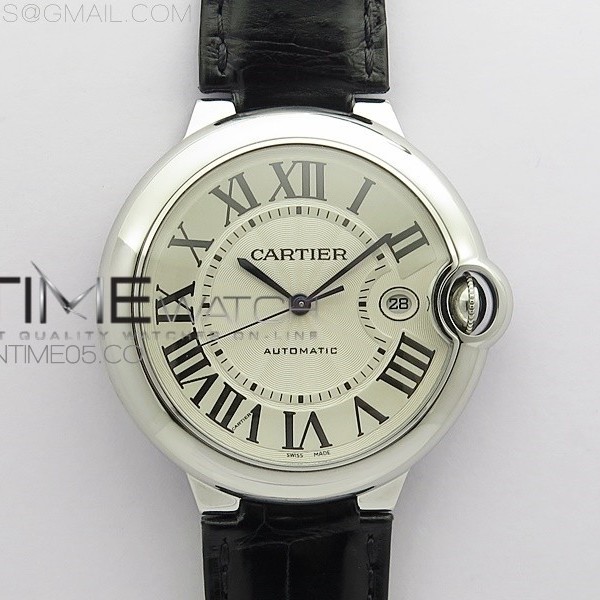 AF공장 V4 발롱 42미리 화이트다이얼 악어가죽스트랩 2824 Ballon Bleu 42mm SS AF 1:1 Best Edition White Texture Dial on Black Croco Strap A2824