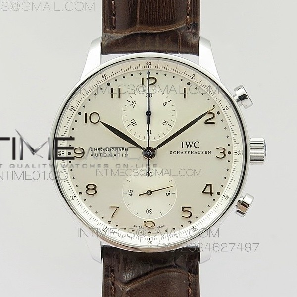 ZF공장 IWC 포르투기저 크로노그래프 골드핸즈 브라운가죽스트랩 PORTTGUESE IW371445 v3버전