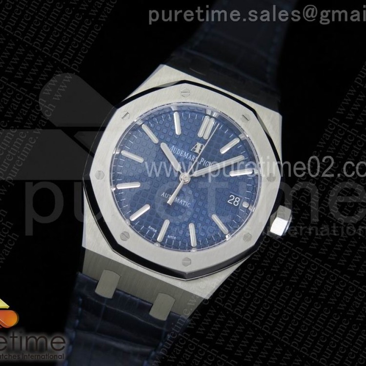 JF공장 오데마피게 로얄오크 15450 Cal.3120 Audemars Piguet Royal Oak 15450 스틸 블루다이얼 가죽줄