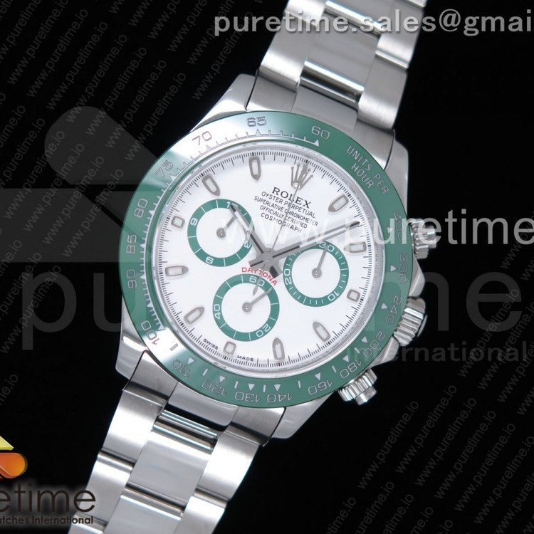 BP공장 롤렉스 데이토나 스틸 그린베젤 화이트다이얼 브레이슬릿 Daytona 116500 LV Green Ceramic SS White dial on SS Bracelet A4130