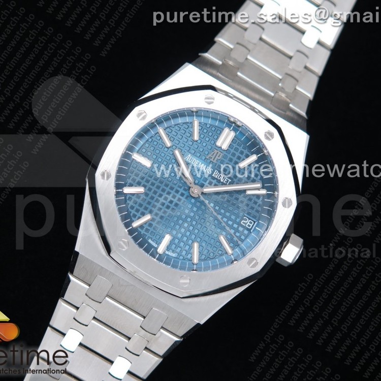 OM공장 오데마피게 로얄오크 41MM 블루다이얼 브레이슬릿 Royal Oak 41mm 15500 SS Blue Textured Dial on SS Bracelet MIYOTA 9015