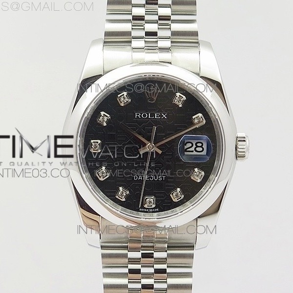 DJ공장 V2 롤렉스 데이저스트 36MM 돔베젤 다이아몬드블랙다이얼 쥬빌레브레이슬릿 DATEJUST 36MM 116234 SMOOTH BEZEL V2 DIAMOND BLACK JUBILEE DIAL ON SS JUBILEE BRACELET SA3135