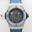 HB공장 유니코 상블루 티타늄 스켈레톤다이얼 거미스트랩 Big Bang Unico Sang Bleu Titanium/Full Paved Diamonds HBF Blue Skeleton Dial on Blue Gummy Strap HUB1213