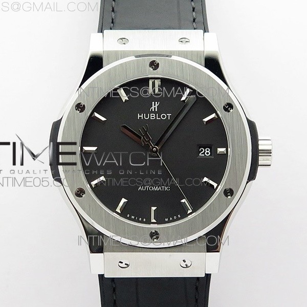 WW공장 클래식퓨전 42미리 블랙다이얼 거미스트랩 Classic Fusion 42mm SS WWF 1:1 Best Edition Black Dial On Black Gummy Strap Asian HB1112