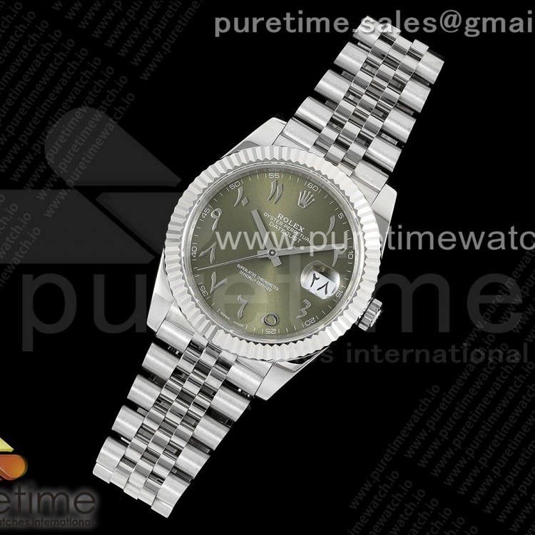 JD공장 롤렉스 데이저스트 41 스틸 그린아랍다이얼 플루티드베젤 쥬빌레브레이슬릿 DateJust 41 SS JDF 904L Steel Green Sundust Dial Arabic Markers on Jubilee Bracelet A2824 V2