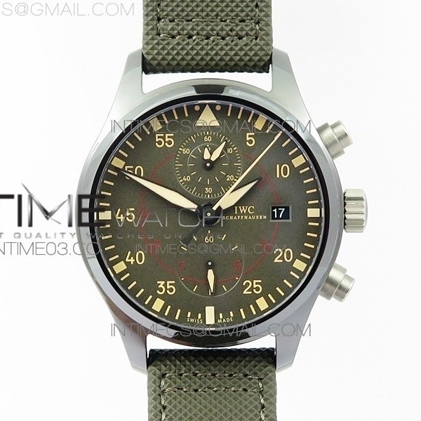 ZF공장 IWC 파일럿 IW389001 세라믹케이스 그린다이얼 나일론스트랩 IWC PILOT IW389001 CERAMIC CASE GREEN DIAL ON GREEN NYLON STRAP A7750 (FUNCTION SAME AS GENUINE)