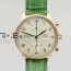 ZF공장 IWC 포르투기저 크로노그래프 PORTUGUESE IW3714 RG CASE DIAMOND WHITE DIAL RG NUMERAL ON GREEN LEATHER STRAP A79350 (SLIM MOVEMENT)