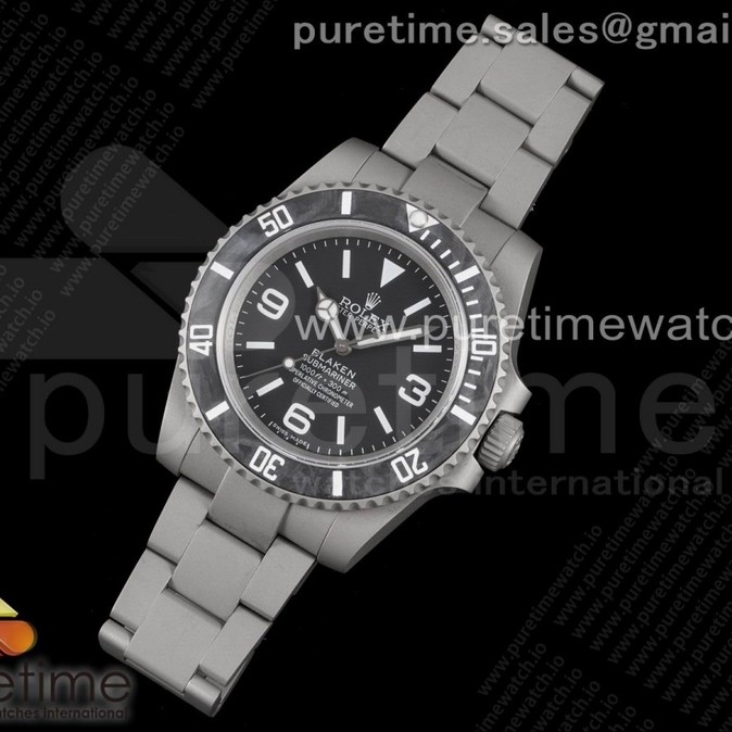 OX공장 롤렉스 서브마리너 40 블랙 블레이큰 샌드블래스트 Submariner BLAKEN Sandblasted SS OXF 1:1 Best Edition Black Dial on Bracelet A2836