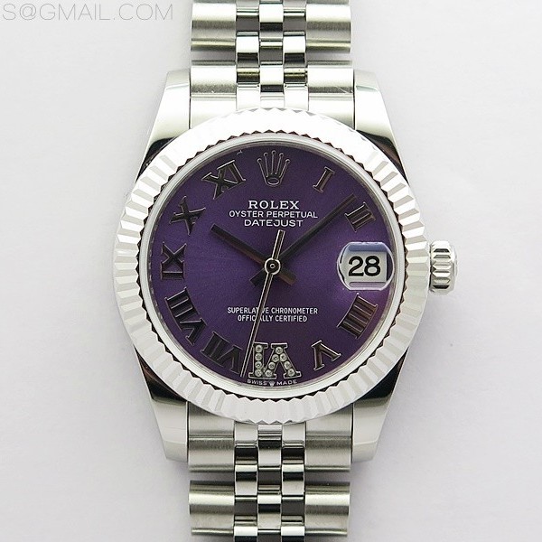 BP공장 롤렉스 데이저스트 31 퍼플다이얼 2813무브 21600진동 Datejust 31mm 278271 SS BP Best Edition Purple Roman Markers Dial on Jubilee Bracelet