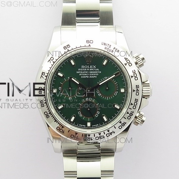 UB공장 데이토나 그린다이얼 Daytona 116520 SS UBF Best Edition Green Stick Markers Dial on SS Bracelet A7750