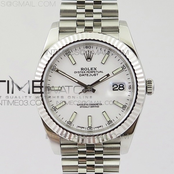 RE공장 V2 롤렉스 데이저스트 41 스틸 화이트바다이얼 브레이슬릿 DATEJUST 126334 SS WHITE DIAL STICK MARKERS ON NEW VERSION JUBILEE BRACELET A3235