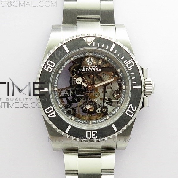 WW공장 서브 안드레아 프를로 Submariner 116660 Andrea Pirlo SS WWF Best Edition Carbon Bezel on Skeleton SA3130