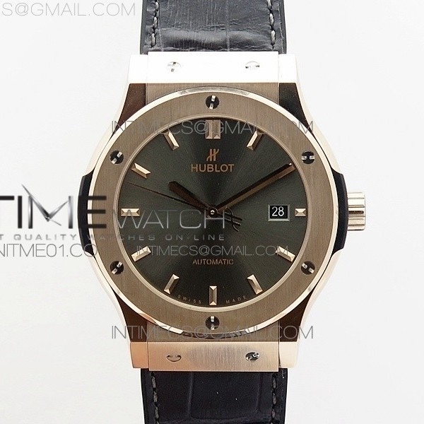 JJ공장 위블로 클래식퓨전 로즈골드금통 그레이다이얼 블랙가죽스트랩 CLASSIC FUSION 42MM RG GRAY DIAL ON GUMMY STRAP A2892