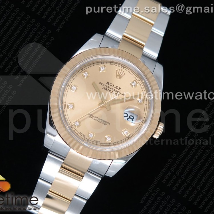 AR공장 데이저스트 41 옐로우골드 콤비 샴페인다이얼 오이스터브레이슬릿 DateJust 41 126333 SS/YG 904L Steel YG Diamonds Dial on Oyster Bracelet A2824