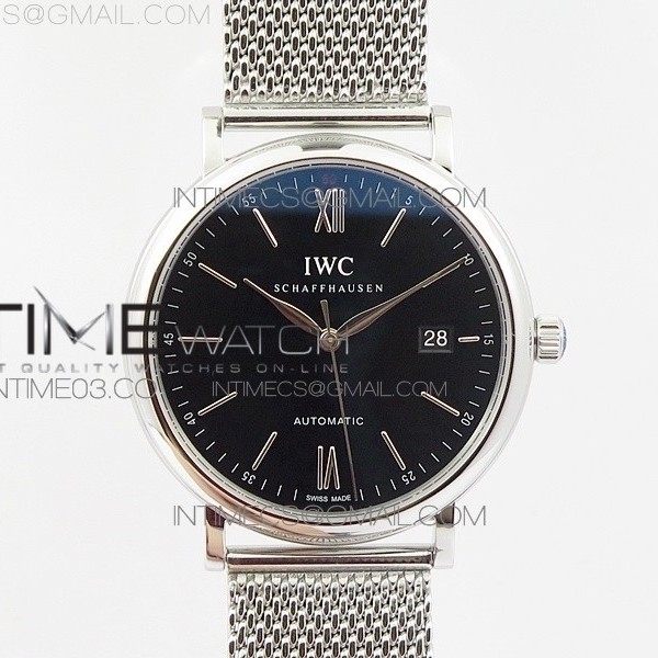 MK공장 V3 IWC 포르토피노 IW356501 스틸 블랙다이얼 브레이슬릿 PORTOFINO IW356501 SS BLACK DIAL ON SS BRACELET MIYOTA 9015