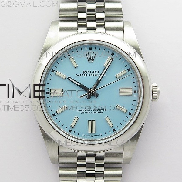 BP공장 롤렉스 오이스터퍼페츄얼 41미리 티파니블루다이얼 2813 Oyster Perpetual 41mm 124300 BP Best Edition Tiffany Blue Dial on SS Jubilee Bracelet