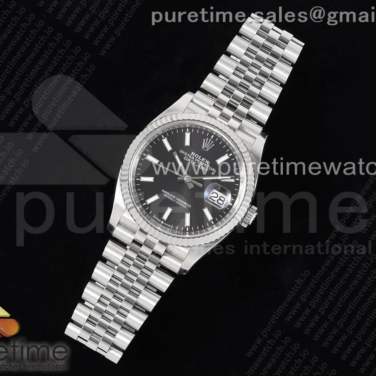 Clean공장 롤렉스 데이저스트 36 블랙다이얼 플루티드베젤 쥬빌레브레이슬릿 DateJust 36 126234 Clean 1:1 Best Edition 904L Steel Black Stick Dial on Jubilee Bracelet VR3235 클린공장