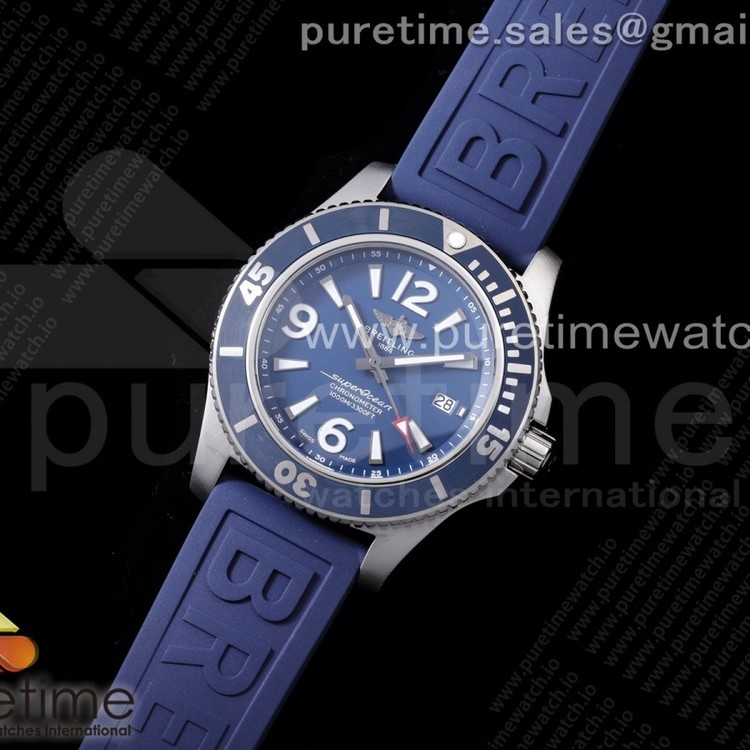 TF공장 브라이틀링 슈퍼오션 블루다이얼 러버스트랩 Superocean Automatic 44 Blue Dial Blue Bezel on Blue Rubber Strap A2824