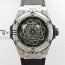 HB공장 유니코 상블루 티타늄 스켈레톤다이얼 거미스트랩 Big Bang Unico Sang Bleu Titanium/Full Paved Diamonds HBF Black Skeleton Dial on Black Gummy Strap HUB1213