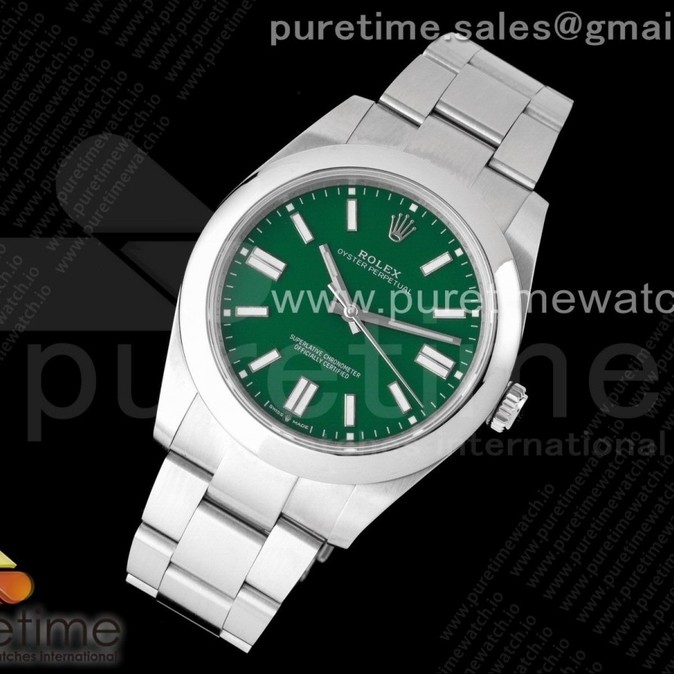 EW공장 롤렉스 오이스터퍼페츄얼 41미리 그린다이얼 Oyster Perpetual 41mm 124300 EWF Best Edition Green Dial on SS Bracelet A3230