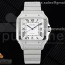 3K공장 까르띠에 산토스 드 까르띠에 40 스틸 화이트다이얼 브레이슬릿 Santos de Cartier 40mm SS 3KF 1:1 Best Edition White Dial on SS Bracelet MIYOTA 9015