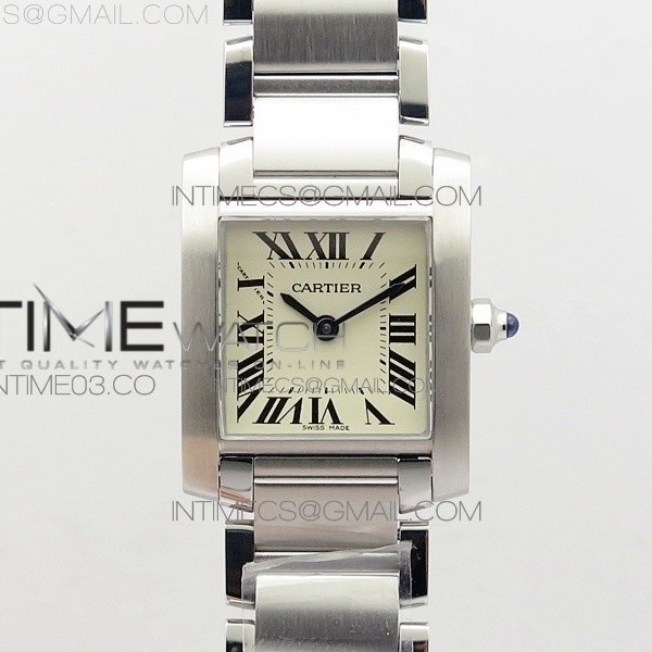 8848공장 까르띠에 탱크 프랑세즈 레이디스 25MM 스틸 화이트다이얼 브레이슬릿 TANK FRANCAISE LADIES 25MM SS WHITE DIAL ON SS BRACELET RONDA QUARTZ