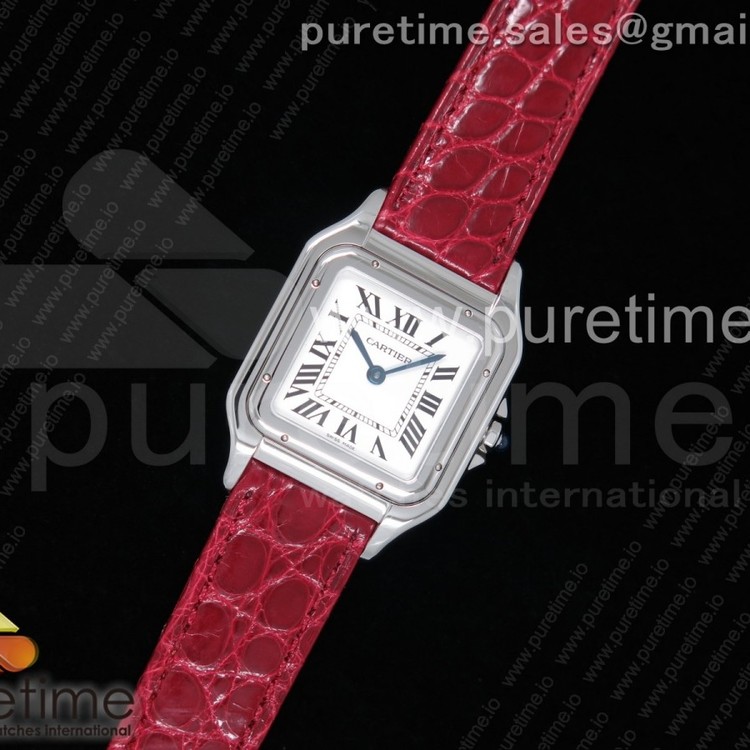 K11공장 까르띠에 팬더 레이디즈 27 스틸 화이트다이얼 레드악어스트랩 Panthère Secrete Ladies 27mm SS White Dial on Red Croco Strap Ronda Quartz