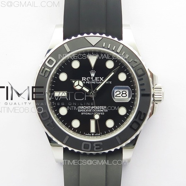 Clean공장 롤렉스 요트마스터 42 스틸 블랙다이얼 러버스트랩 클린 Yacht-Master 42mm 226659 Clean 1:1 Best Edition 3D Black Ceramic Bezel on Oysterflex Strap VR3235 클린공장