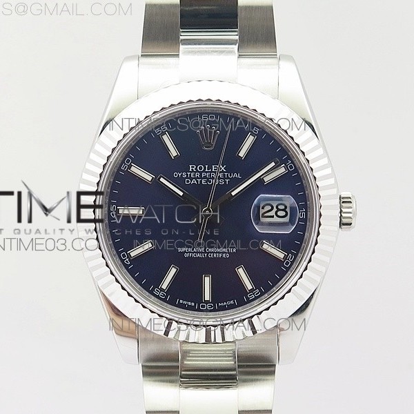 BP공장 2824무브 롤렉스 데이저스트2 41 스틸 블루다이얼 오이스터브레이슬릿 DATEJUST II 126334 41MM SS BLUE DIAL STICKS MAKERS ON OYSTER BRACELET