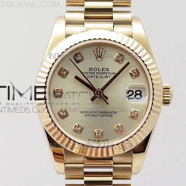 BP공장 롤렉스 데이저스트 31 로즈골드금통 실버다이얼 브레이슬릿2813 Datejust 31mm 278275 RG Silver Crystals Markers Dial on RG President Bracelet