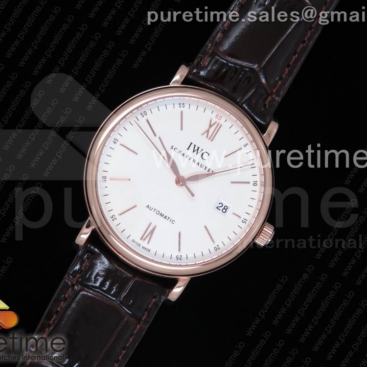 98K공장 IWC 포르토피노 로즈골드금장 화이트다이얼 브라운가죽스트랩 IWC Portofino Automatic RG White Dial on Brown Leather Strap A2892