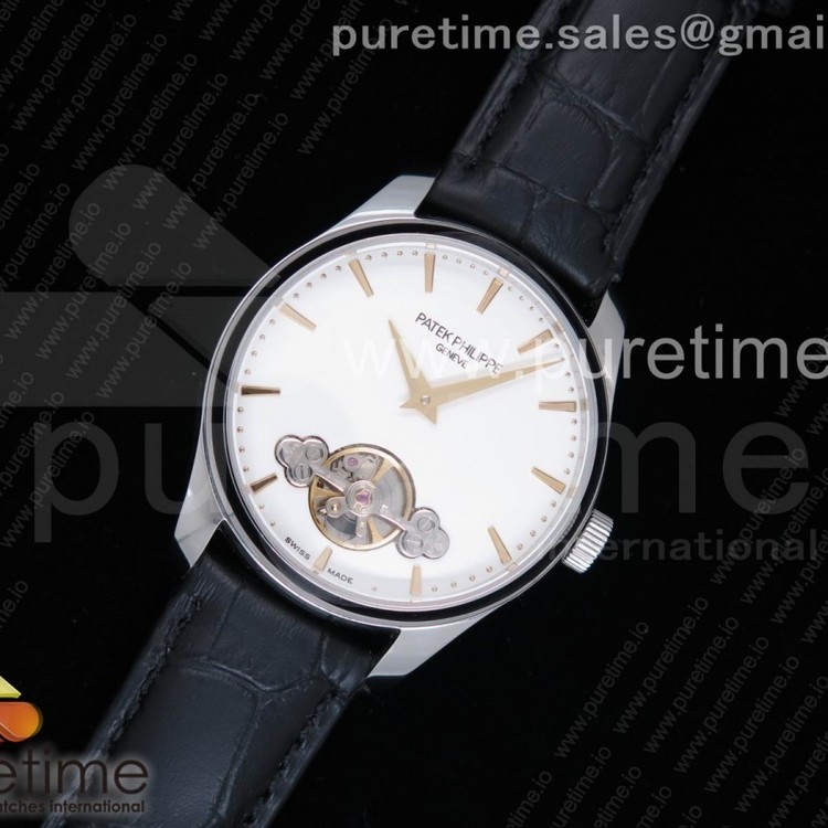 ML공장 파텍필립 클래식 디 에로틱 타임피스 스 화이트다이얼 옐로우골드인덱스 가죽스트랩 Classic The Erotic Timepiece White Dial YG Markers on Black Leather Strap A23J