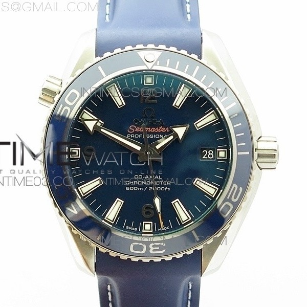 BP공장 오메가 씨마스터 플래닛오션 스틸 블루다이얼 블루베젤 티타늄 PLANET OCEAN 42MM TITANIUM BLUE DIAL ON BLUE RUBBER STRAP A8500