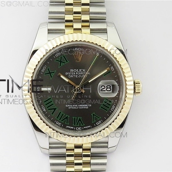 WW공장 롤렉스 데이저스트 41 옐로우골드콤비포금 슬레이트로만다이얼 DateJust 41 126333 SS/YG Wrapped Gray Roman Makers Dial on SS/YG Wrapped Jubilee Bracelet A2836