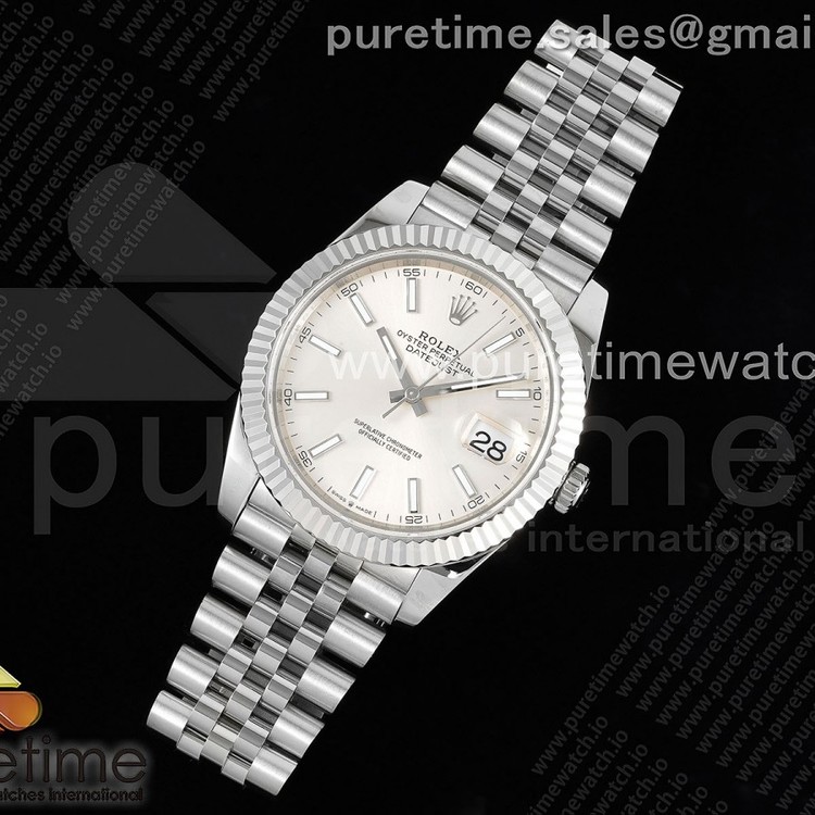 JD공장 롤렉스 데이저스트 41 스틸 실버다이얼 플루티드베젤 주빌레브레이슬릿 DateJust 41 126334 JDF 1:1 Best Edition 904L Steel Silver Dial on SS Jubilee Bracelet VR3235