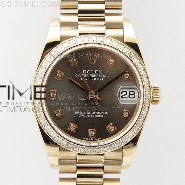 BP공장 롤렉스 데이저스트 31 로즈골드금통 그레이다이얼 브레이슬릿2813 Datejust 31mm 278275 RG Dia Bezel Gray Crystal Markers Dial on RG President Bracelet