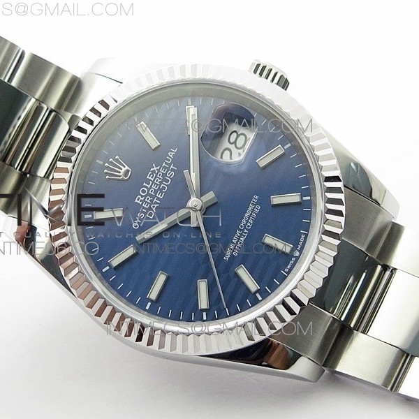 BP공장 롤렉스 데이저스트 36 스틸 블루플루티드다이얼 플루티드베젤 오이스터브레이슬릿 DateJust 36 SS 126234 BP 1:1 Best Edition New Blue Dial on Oyster Bracelet