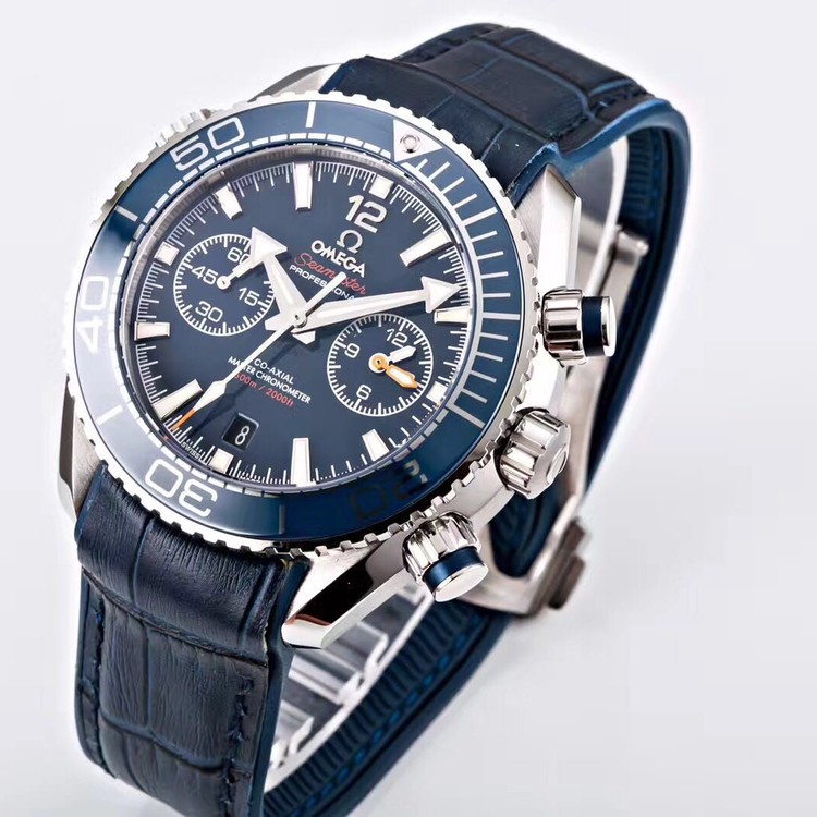 OM공장 오메가 마스터 크로노미터 크로노 청판 Omega Master Chronomeer Chronograph Blue 가죽줄