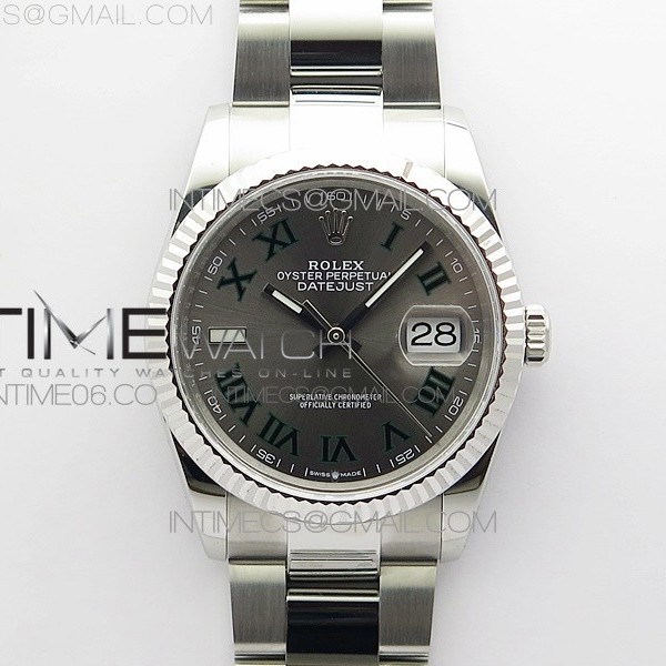 BP공장 롤렉스 데이저스트 36 스틸 슬레이트로만다이얼 플루티드베젤 오이스터브레이슬릿 DateJust 36 SS 126234 BP 1:1 Best Edition Gray Dial on Oyster Bracelet