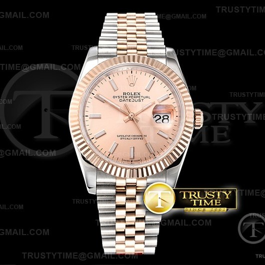 BP공장 롤렉스 데이저스트 36 로즈골드 콤비 로즈골드다이얼 브레이슬릿 DateJust 36mm Jub Flt RG/SS Rose Gold/Stick BP A2813