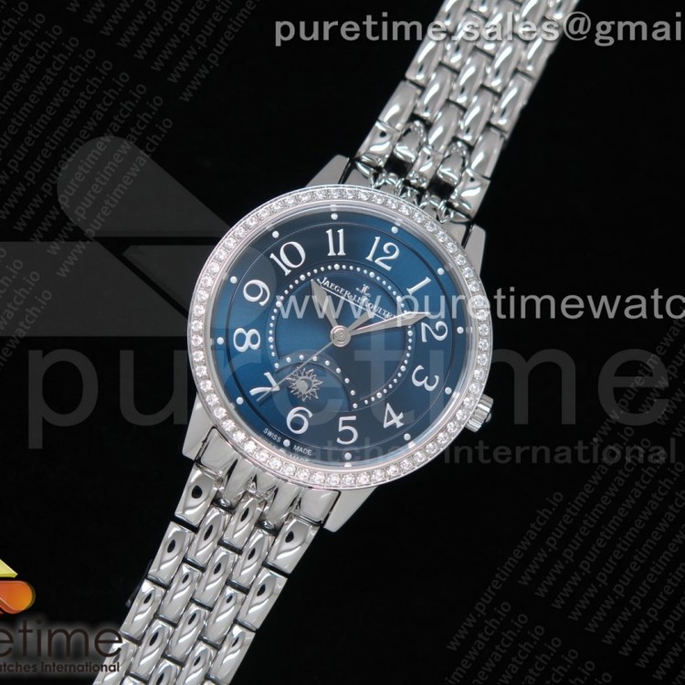 ZF공장 예거르쿨트르 랑데뷰 블루텍스쳐다이얼 브레이슬릿 Rendez-Vous Night & Day SS Blue Textured Dial Diamonds Bezel on SS Bracelet A898