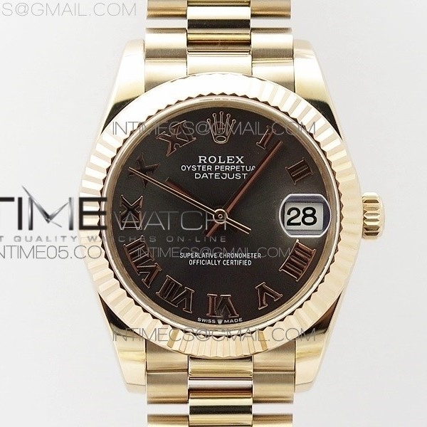 BP공장 롤렉스 데이저스트 31 로즈골드금통 그레이다이얼 브레이슬릿2813 Datejust 31mm 278275 RG Gray Roman Markers Dial on RG President Bracelet