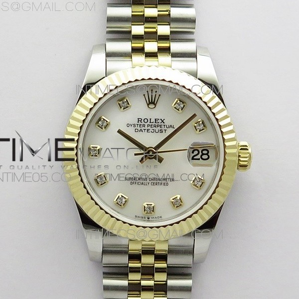 BP 롤렉스 데이저스트 31 옐로우골드콤비 자개다이얼 2813 Datejust 31mm 278273 SS/YG BP Best Edition White MOP Diamond Markers Dial on SS/YG Jubilee Bracelet