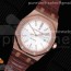 OM공장 오데마피게 로얄오크 15400 로즈골드 금통 화이트다이얼 가죽스트랩 Royal Oak 41mm 15400 RG White Textured Dial on Brown Leather Strap A3120