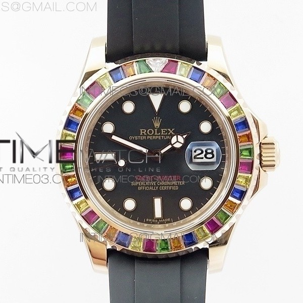 GM공장 롤렉스 요트마스터40 116695SATS 904L케이스 블랙러버스트랩 Yacht-Master 40 116695SATS 904L Case on Black Rubber Strap