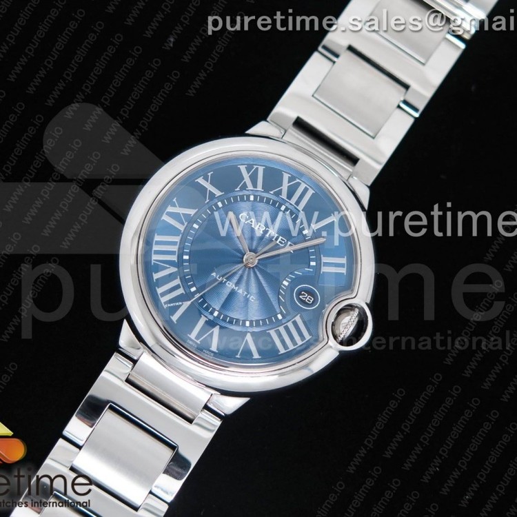 CR공장 까르띠에 발롱블루 42MM 스틸 블루다이얼 브레이슬릿 Ballon Bleu 42mm SS Blue Textured Dial on SS Bracelet A2824