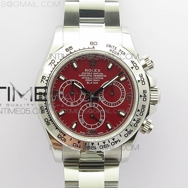 UB공장 데이토나 레드다이얼 Daytona 116520 SS UBF Best Edition Red Stick Markers Dial on SS Bracelet A7750